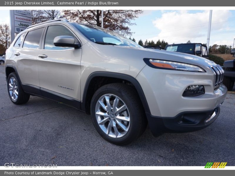 Cashmere Pearl / Indigo Blue/Brown 2015 Jeep Cherokee Limited