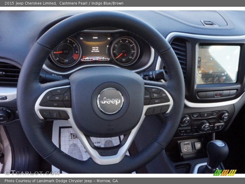 Cashmere Pearl / Indigo Blue/Brown 2015 Jeep Cherokee Limited
