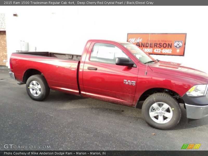 Deep Cherry Red Crystal Pearl / Black/Diesel Gray 2015 Ram 1500 Tradesman Regular Cab 4x4