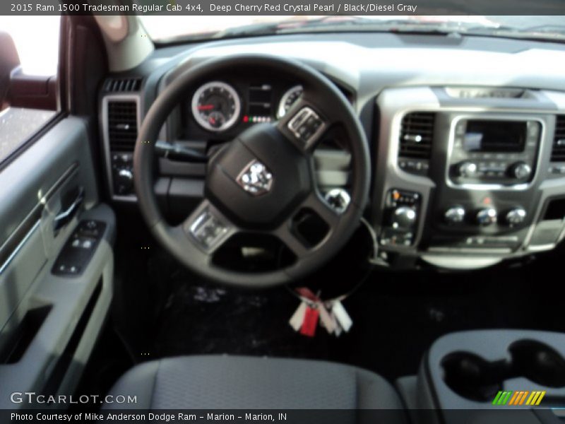 Deep Cherry Red Crystal Pearl / Black/Diesel Gray 2015 Ram 1500 Tradesman Regular Cab 4x4