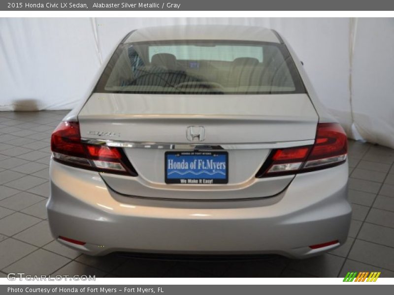 Alabaster Silver Metallic / Gray 2015 Honda Civic LX Sedan