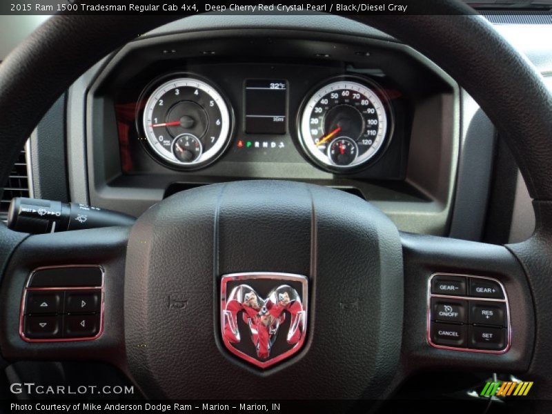 Deep Cherry Red Crystal Pearl / Black/Diesel Gray 2015 Ram 1500 Tradesman Regular Cab 4x4