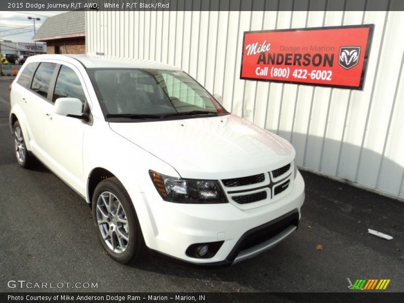 White / R/T Black/Red 2015 Dodge Journey R/T AWD