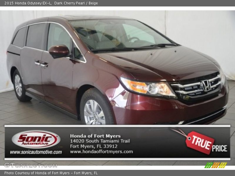 Dark Cherry Pearl / Beige 2015 Honda Odyssey EX-L