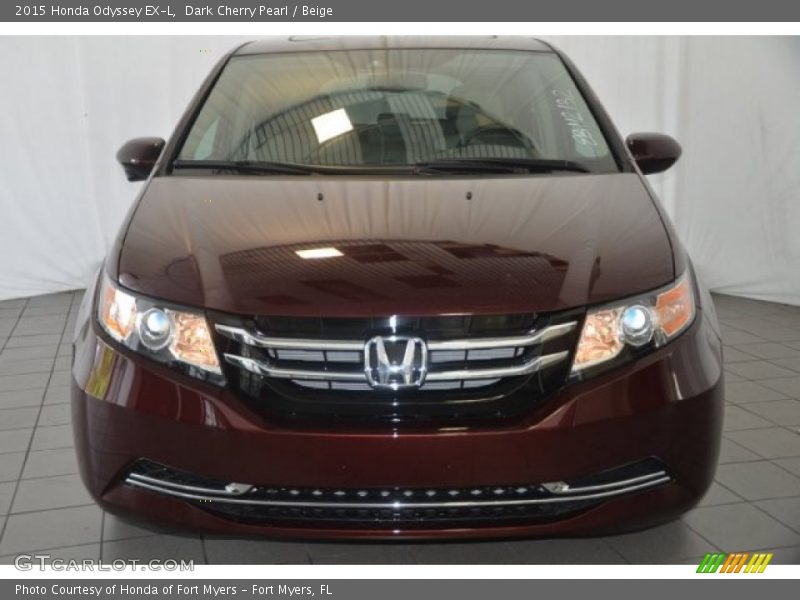 Dark Cherry Pearl / Beige 2015 Honda Odyssey EX-L