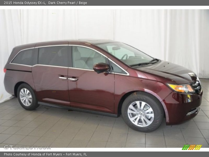 Dark Cherry Pearl / Beige 2015 Honda Odyssey EX-L