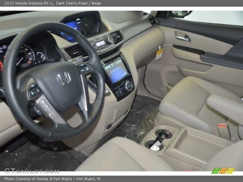 Dark Cherry Pearl / Beige 2015 Honda Odyssey EX-L
