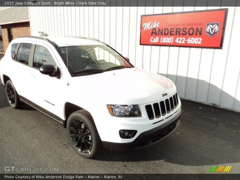 Bright White / Dark Slate Gray 2015 Jeep Compass Sport