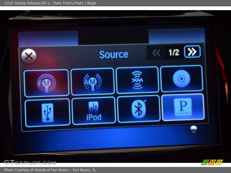 Dark Cherry Pearl / Beige 2015 Honda Odyssey EX-L