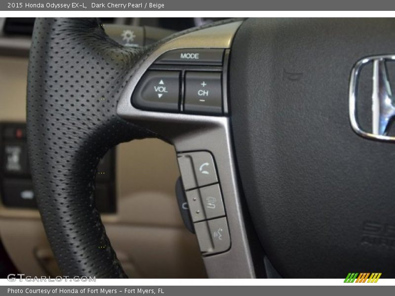 Dark Cherry Pearl / Beige 2015 Honda Odyssey EX-L
