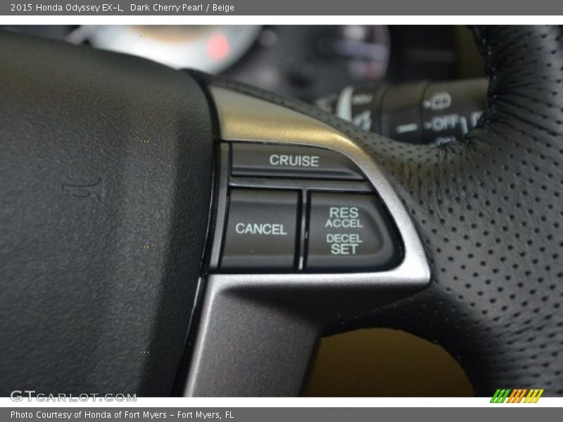 Dark Cherry Pearl / Beige 2015 Honda Odyssey EX-L