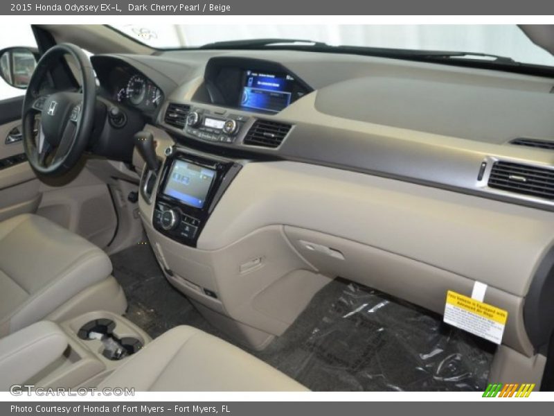 Dark Cherry Pearl / Beige 2015 Honda Odyssey EX-L