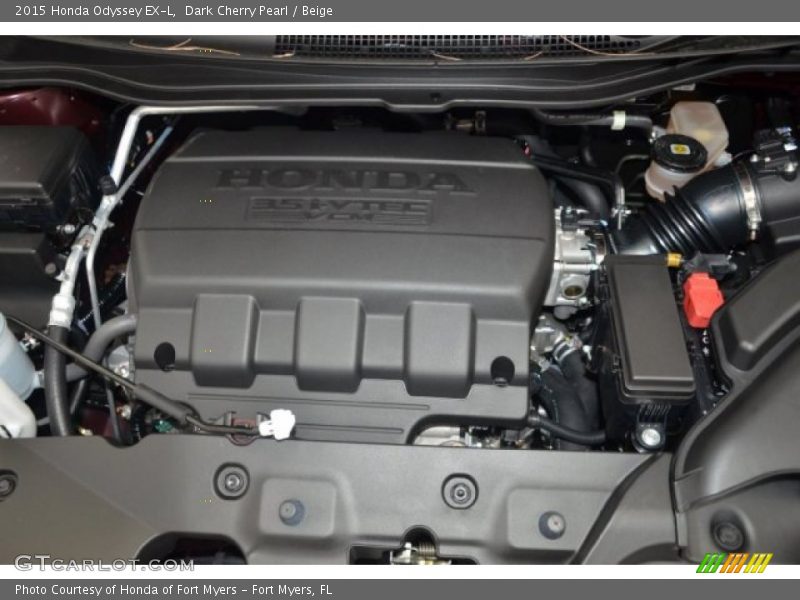 Dark Cherry Pearl / Beige 2015 Honda Odyssey EX-L