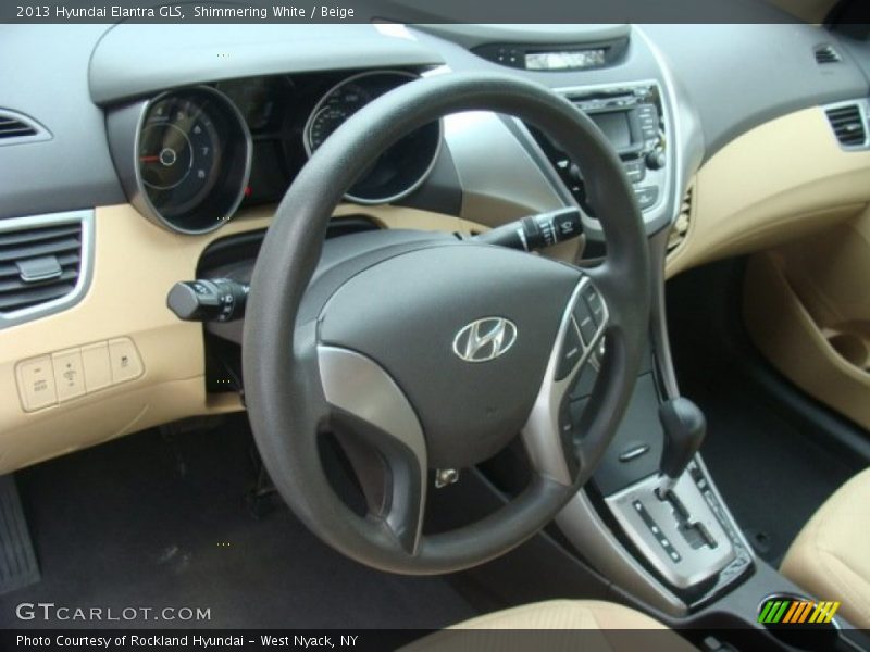 Shimmering White / Beige 2013 Hyundai Elantra GLS