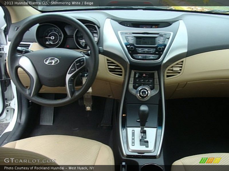 Shimmering White / Beige 2013 Hyundai Elantra GLS