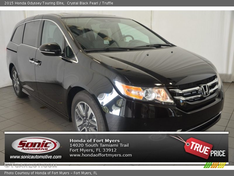 Crystal Black Pearl / Truffle 2015 Honda Odyssey Touring Elite