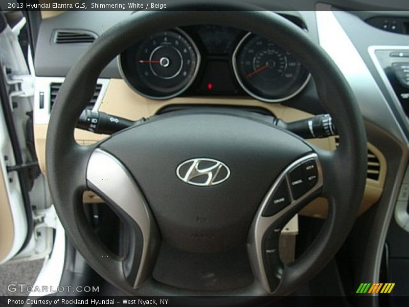 Shimmering White / Beige 2013 Hyundai Elantra GLS