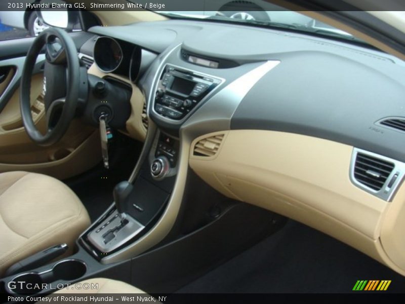 Shimmering White / Beige 2013 Hyundai Elantra GLS