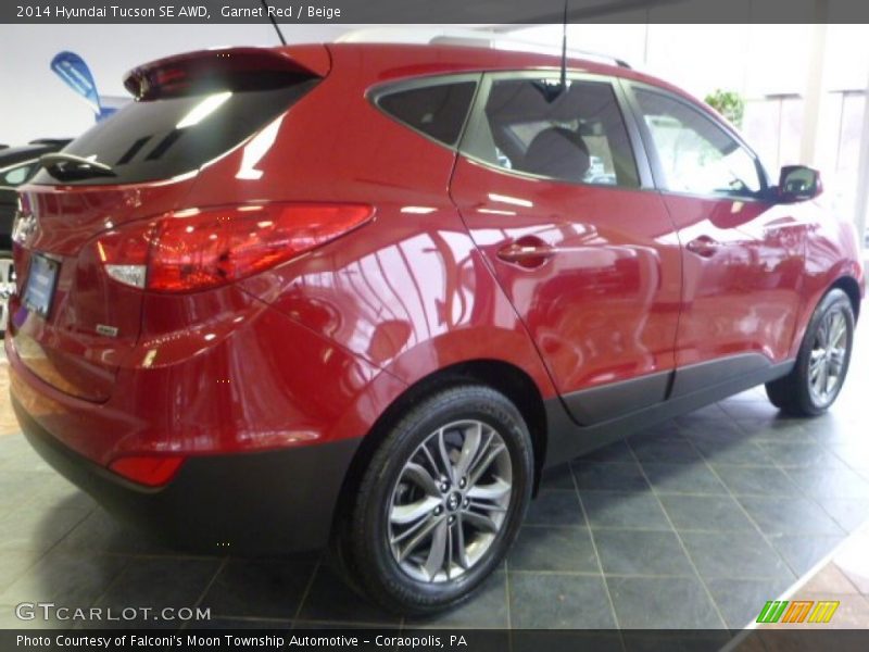 Garnet Red / Beige 2014 Hyundai Tucson SE AWD