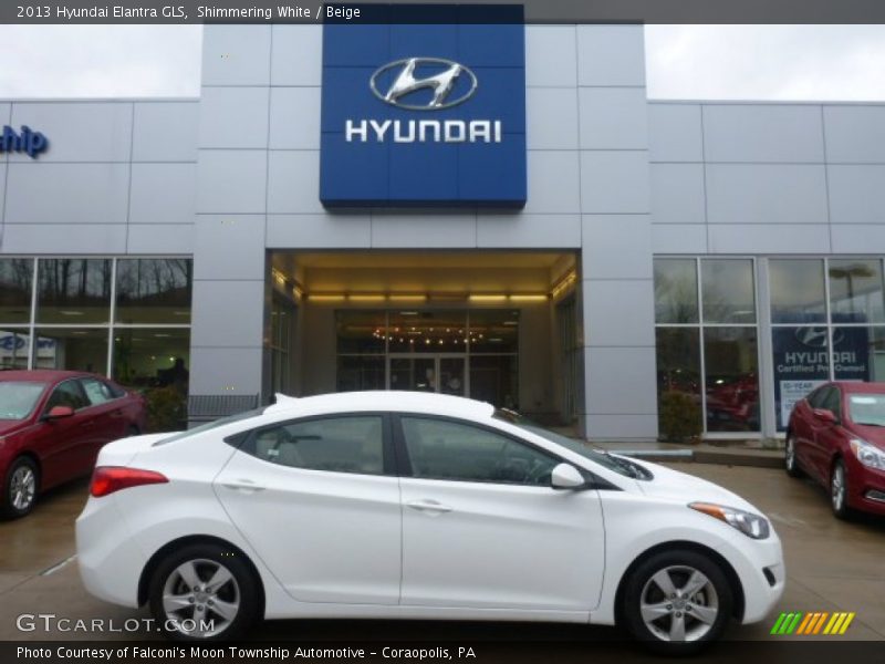 Shimmering White / Beige 2013 Hyundai Elantra GLS