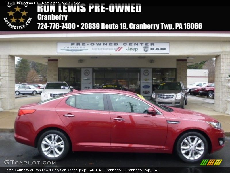 Remington Red / Beige 2013 Kia Optima EX