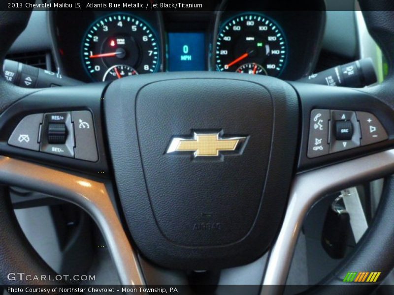 Atlantis Blue Metallic / Jet Black/Titanium 2013 Chevrolet Malibu LS