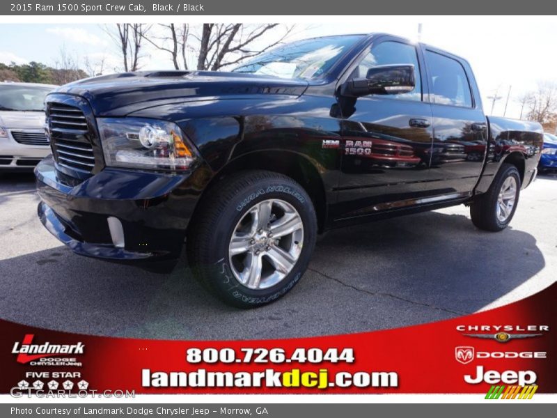 Black / Black 2015 Ram 1500 Sport Crew Cab