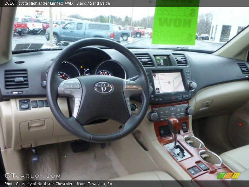 Black / Sand Beige 2010 Toyota Highlander Limited 4WD
