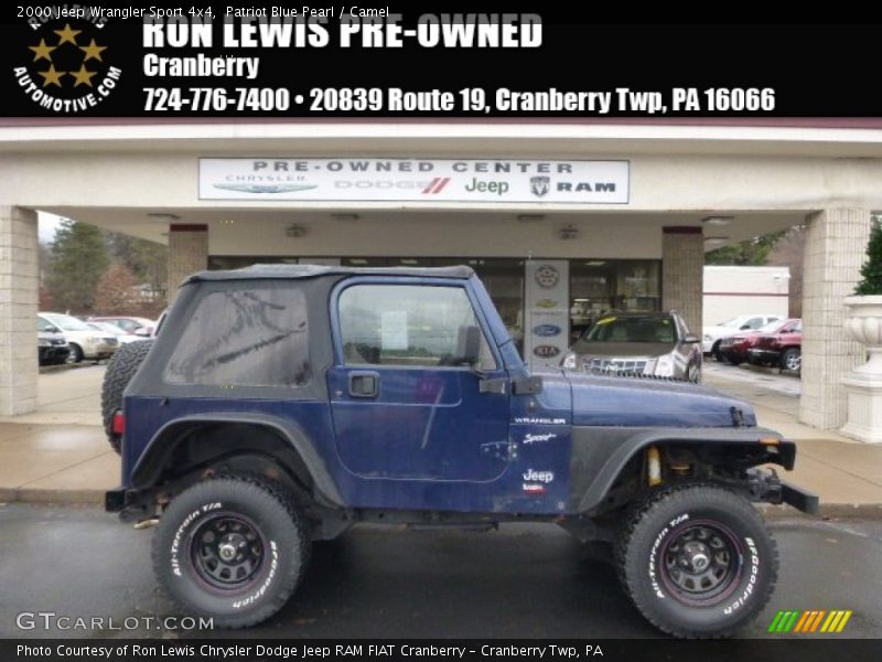 Patriot Blue Pearl / Camel 2000 Jeep Wrangler Sport 4x4