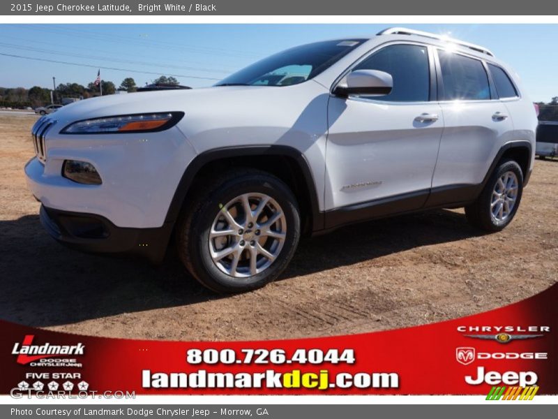 Bright White / Black 2015 Jeep Cherokee Latitude