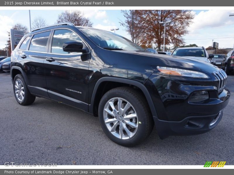 Brilliant Black Crystal Pearl / Black 2015 Jeep Cherokee Limited