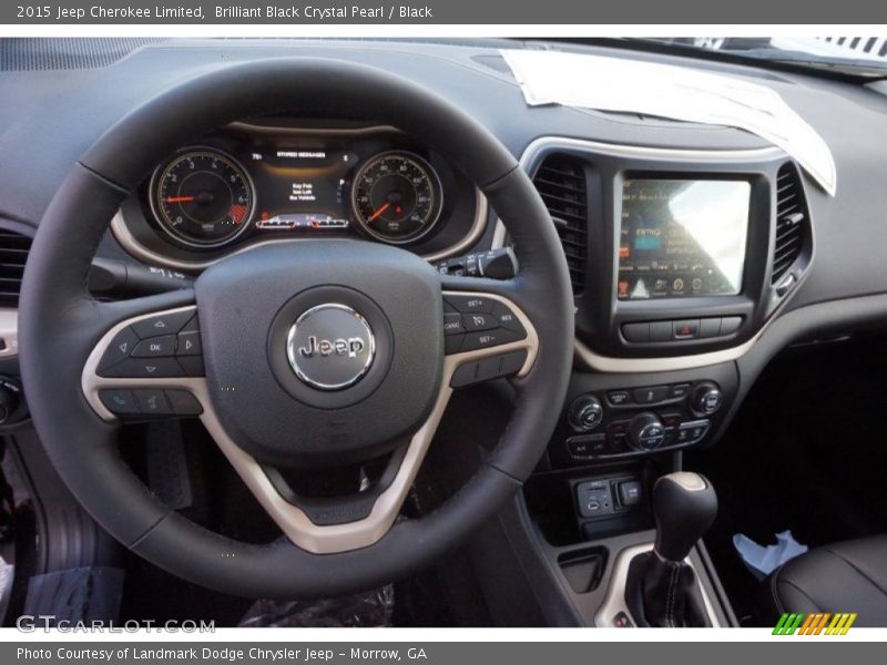Brilliant Black Crystal Pearl / Black 2015 Jeep Cherokee Limited