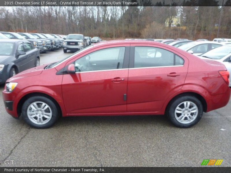 Crystal Red Tintcoat / Jet Black/Dark Titanium 2015 Chevrolet Sonic LT Sedan