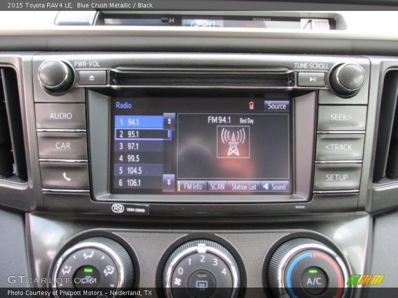 Blue Crush Metallic / Black 2015 Toyota RAV4 LE