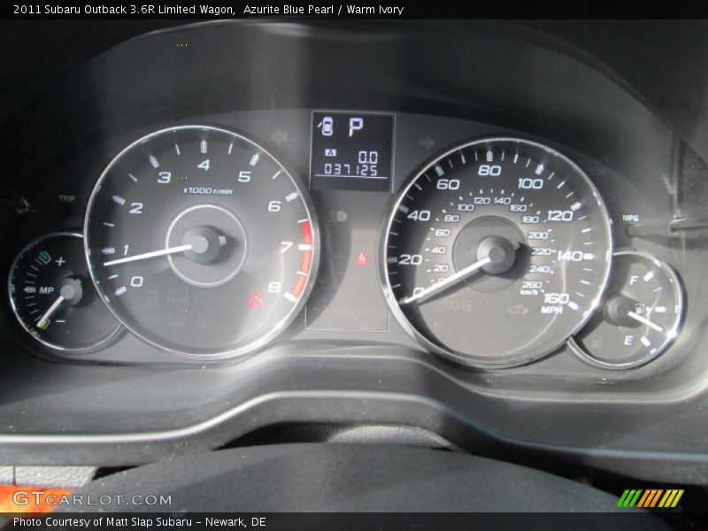Azurite Blue Pearl / Warm Ivory 2011 Subaru Outback 3.6R Limited Wagon