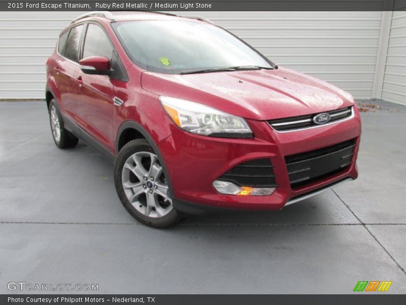 Ruby Red Metallic / Medium Light Stone 2015 Ford Escape Titanium