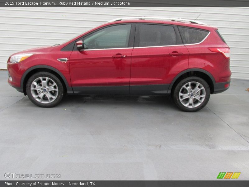 Ruby Red Metallic / Medium Light Stone 2015 Ford Escape Titanium