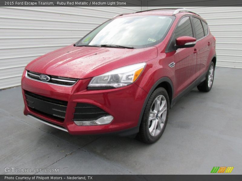 Ruby Red Metallic / Medium Light Stone 2015 Ford Escape Titanium