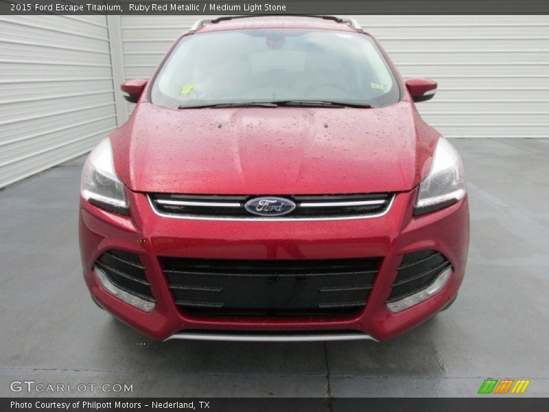 Ruby Red Metallic / Medium Light Stone 2015 Ford Escape Titanium
