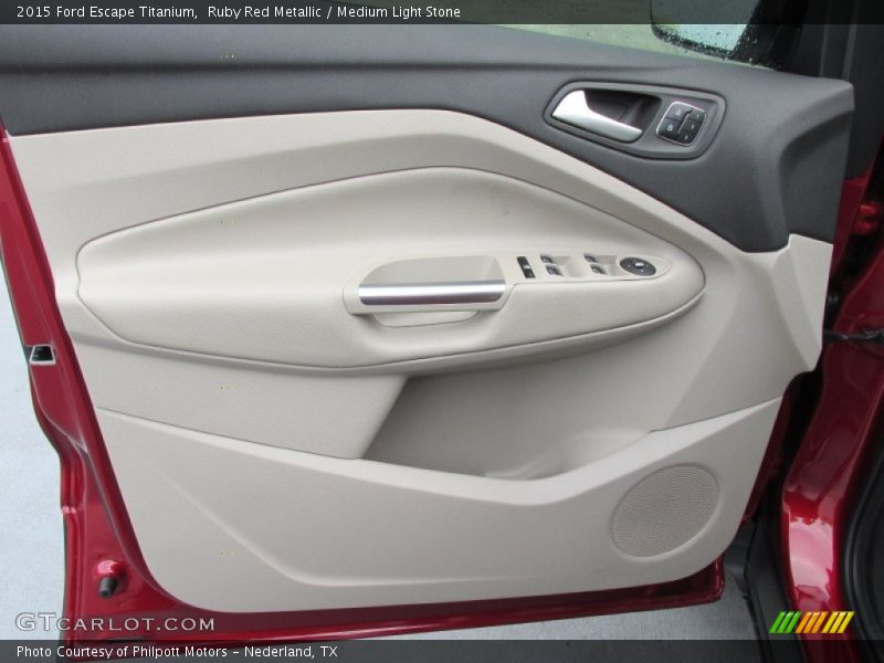 Ruby Red Metallic / Medium Light Stone 2015 Ford Escape Titanium