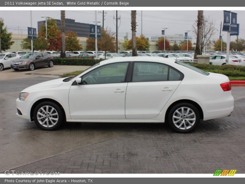 White Gold Metallic / Cornsilk Beige 2011 Volkswagen Jetta SE Sedan