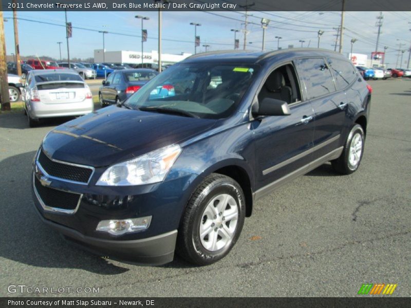 Dark Blue Metallic / Dark Gray/Light Gray 2011 Chevrolet Traverse LS AWD