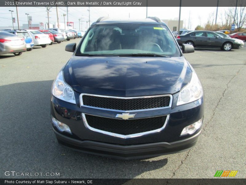 Dark Blue Metallic / Dark Gray/Light Gray 2011 Chevrolet Traverse LS AWD