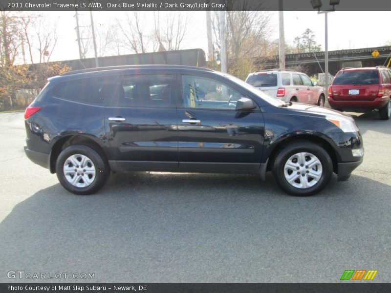 Dark Blue Metallic / Dark Gray/Light Gray 2011 Chevrolet Traverse LS AWD