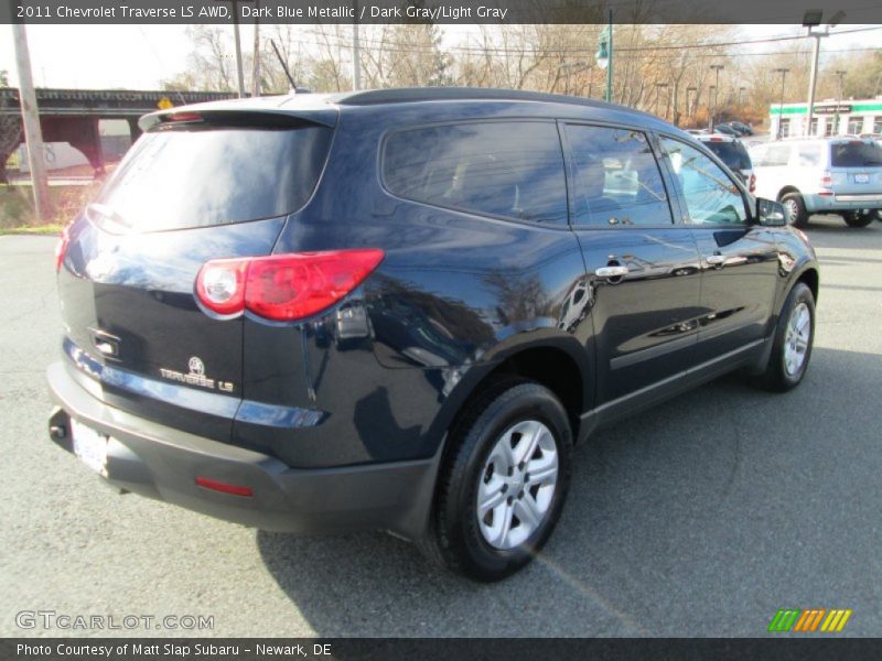 Dark Blue Metallic / Dark Gray/Light Gray 2011 Chevrolet Traverse LS AWD