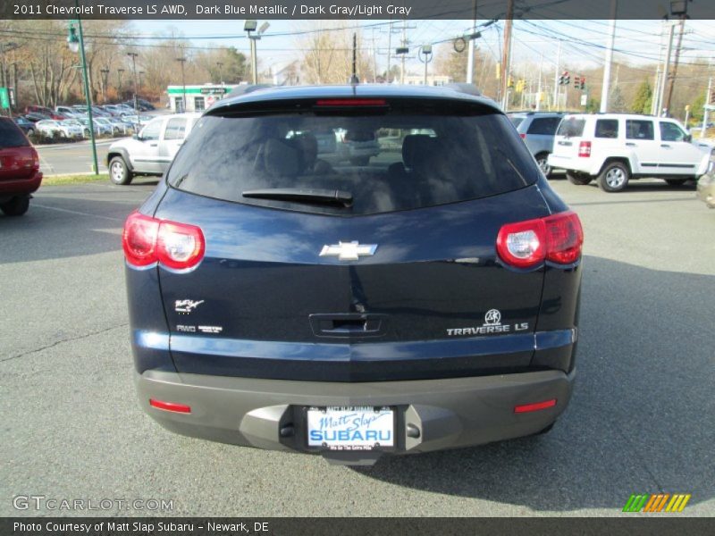 Dark Blue Metallic / Dark Gray/Light Gray 2011 Chevrolet Traverse LS AWD