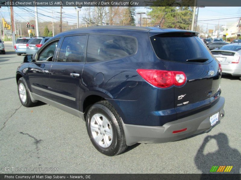 Dark Blue Metallic / Dark Gray/Light Gray 2011 Chevrolet Traverse LS AWD