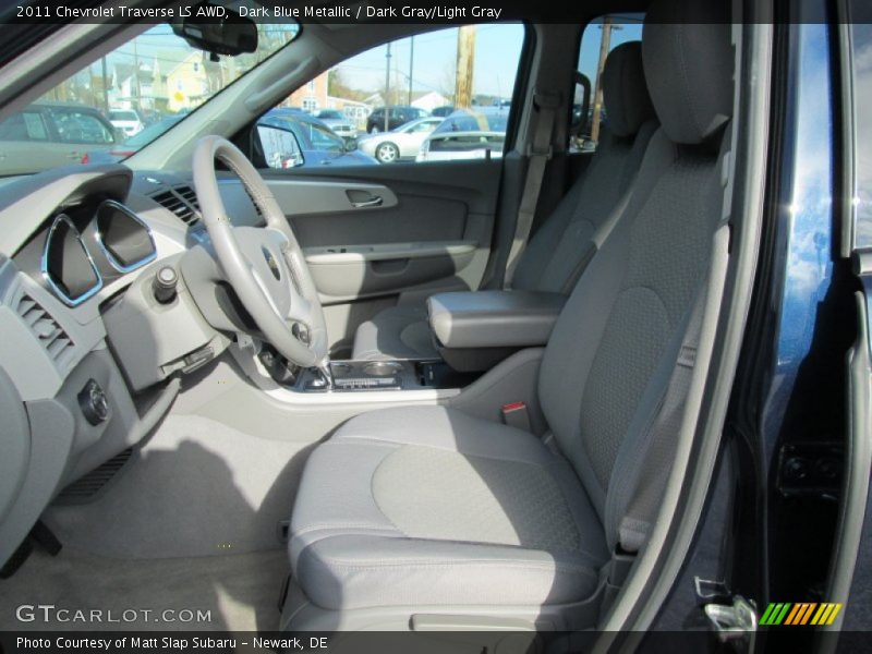 Dark Blue Metallic / Dark Gray/Light Gray 2011 Chevrolet Traverse LS AWD