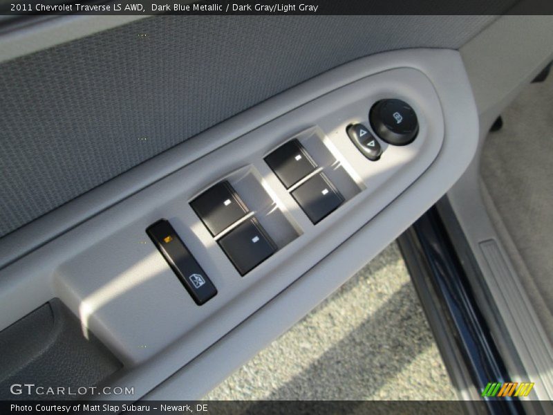 Dark Blue Metallic / Dark Gray/Light Gray 2011 Chevrolet Traverse LS AWD