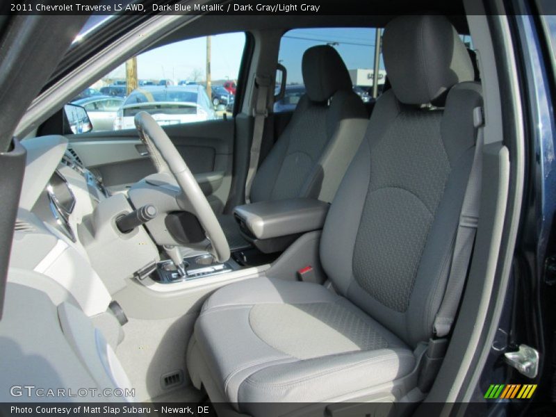 Dark Blue Metallic / Dark Gray/Light Gray 2011 Chevrolet Traverse LS AWD